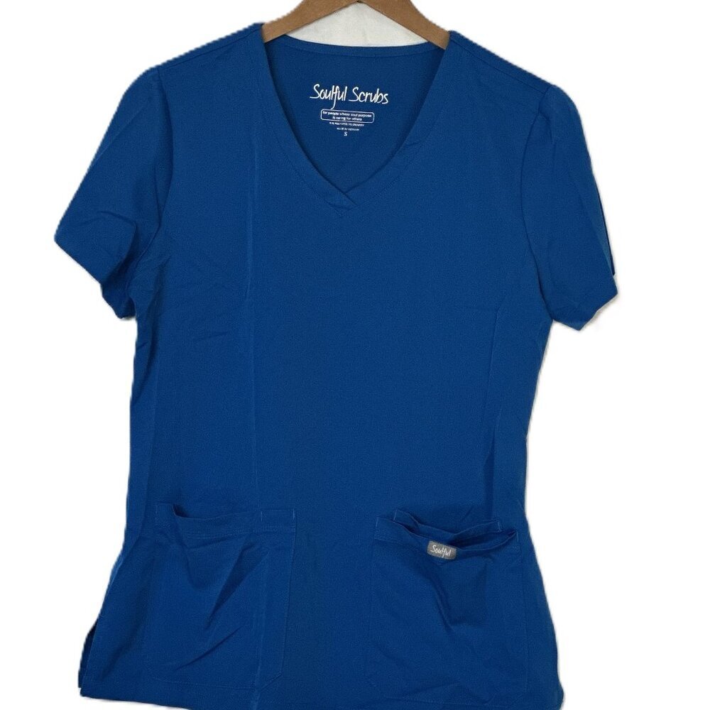 Royal Blue Soulful Scrubs Top Size Small